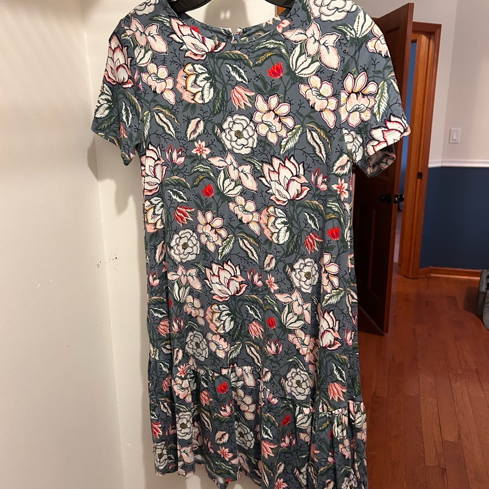 LOFT Women’s  Floral Dress - Blue and Red